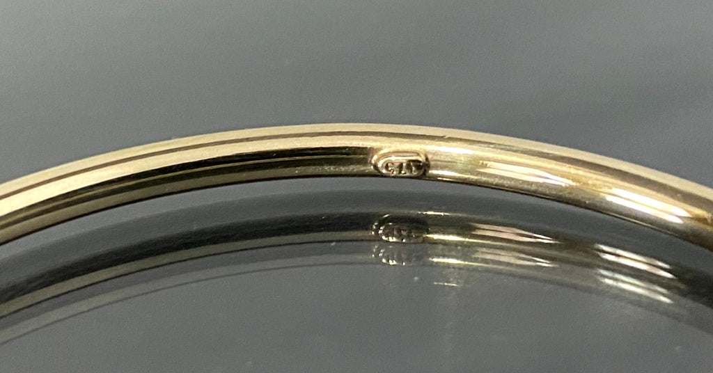 9K Yellow Gold Hollow Bangle 58mm