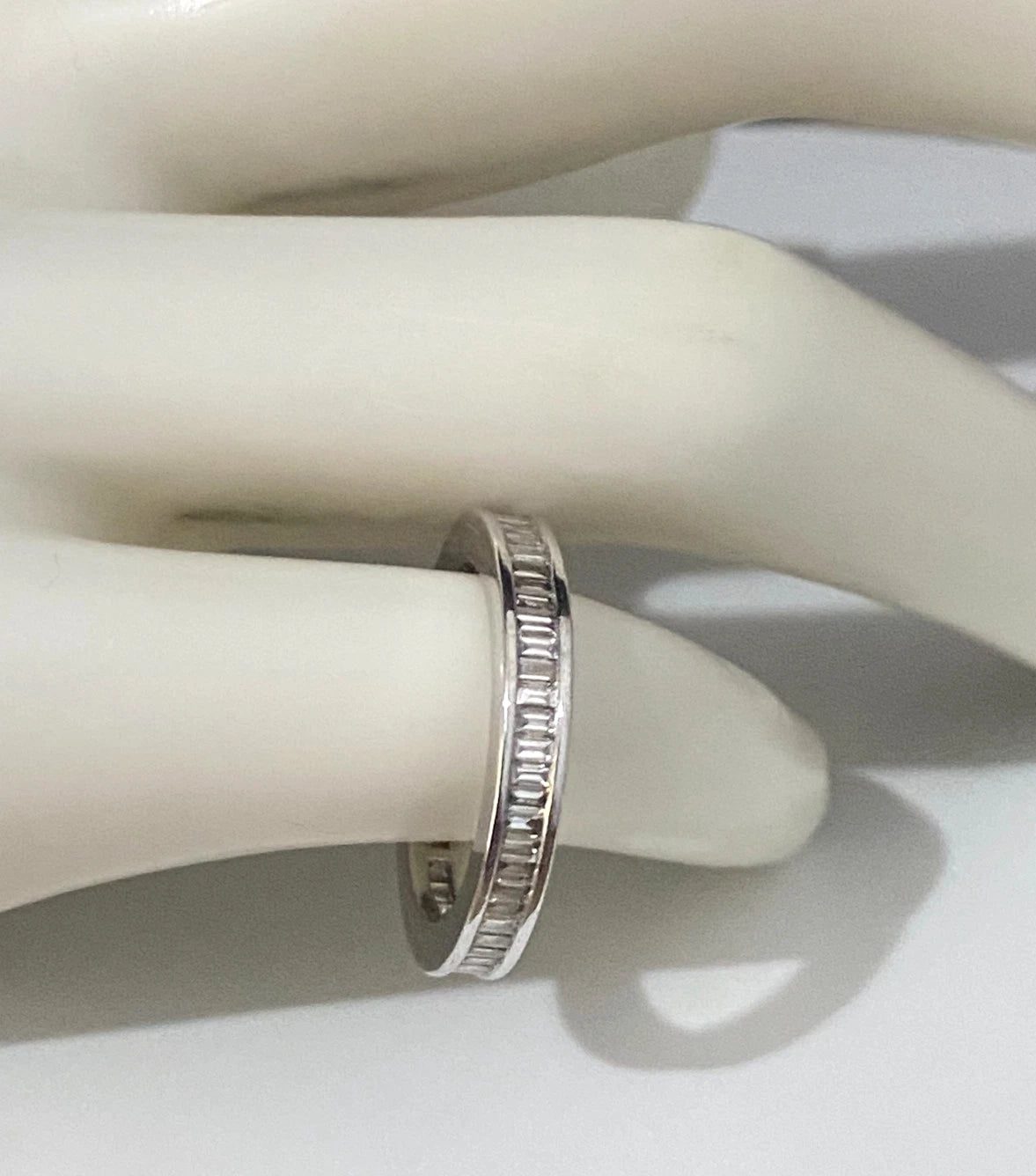 950 Platinum & 1.0CT Diamond Full Eternity Ring Size J - 5
