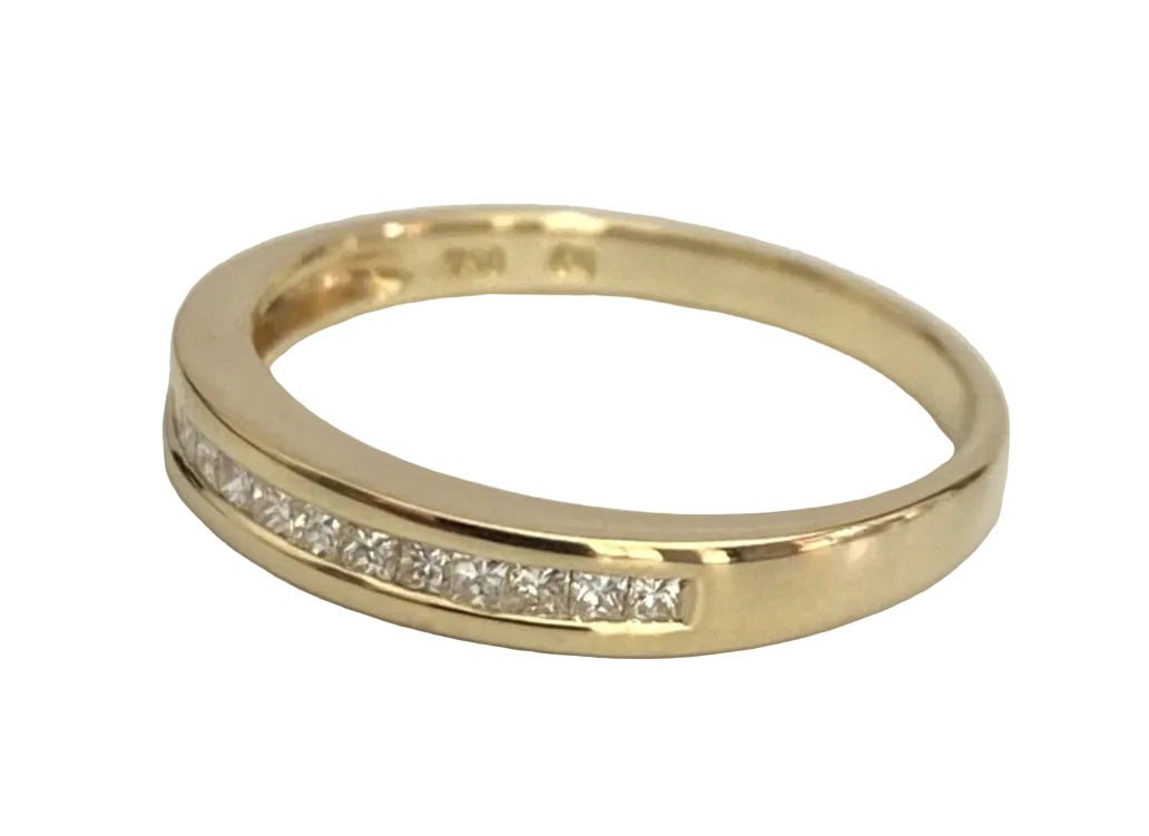 18K Yellow Gold 0.50CT Diamond Eternity Wedding Band Ring Size N 1/2 (US 7)