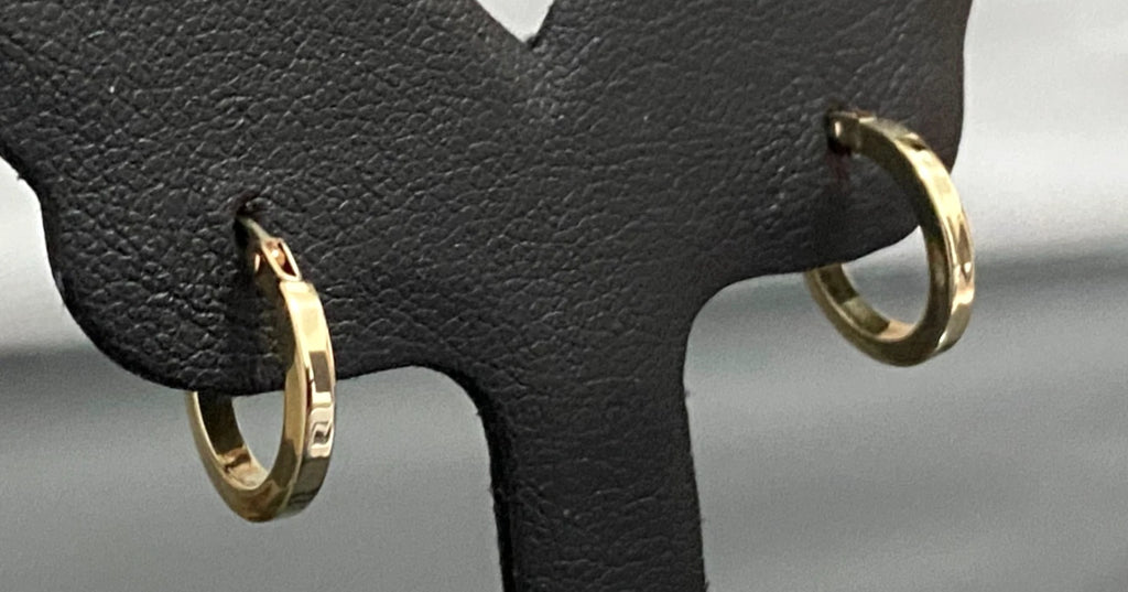 9K Yellow Gold Small Round Hoop Earrings 12.5mm