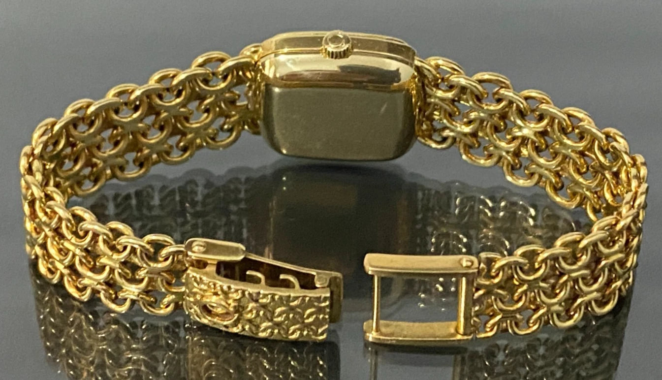 18K Solid Yellow Gold Bracelet & Case Automatic OMEGA Wristwatch