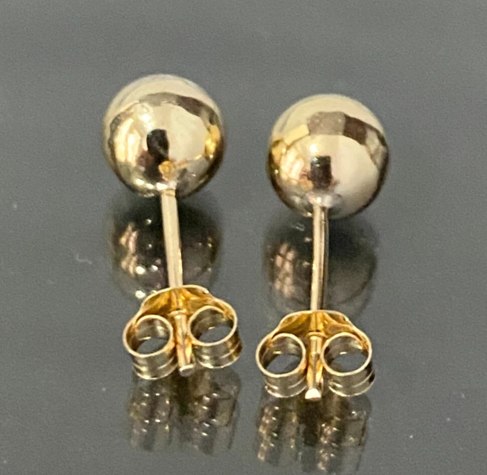9K Yellow Gold Ball Stud Earrings