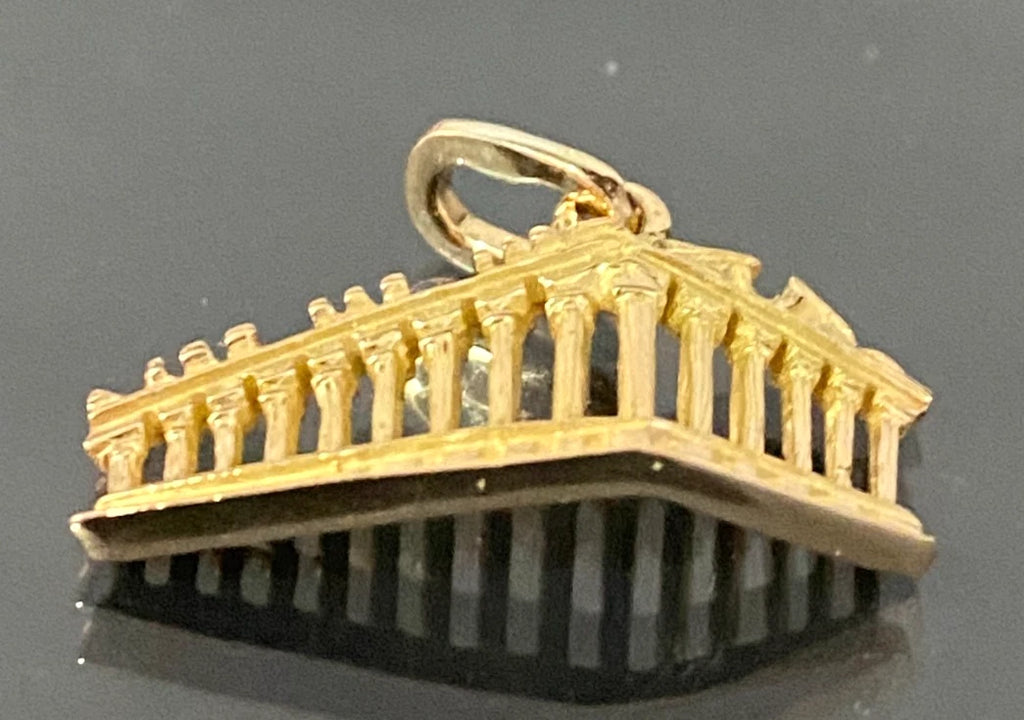 18K Yellow Gold Parthenon Acropolis Pendant