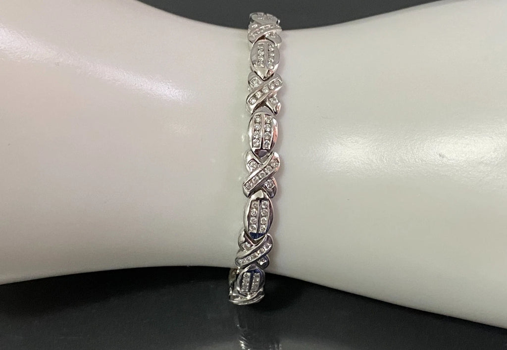 14K White Gold 1.50ct Diamond Channel-Set Bracelet