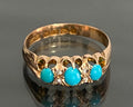 Antique 18K Rose Gold W/ Turquoise & Diamond Ring C1898 Size N (US 6.75)