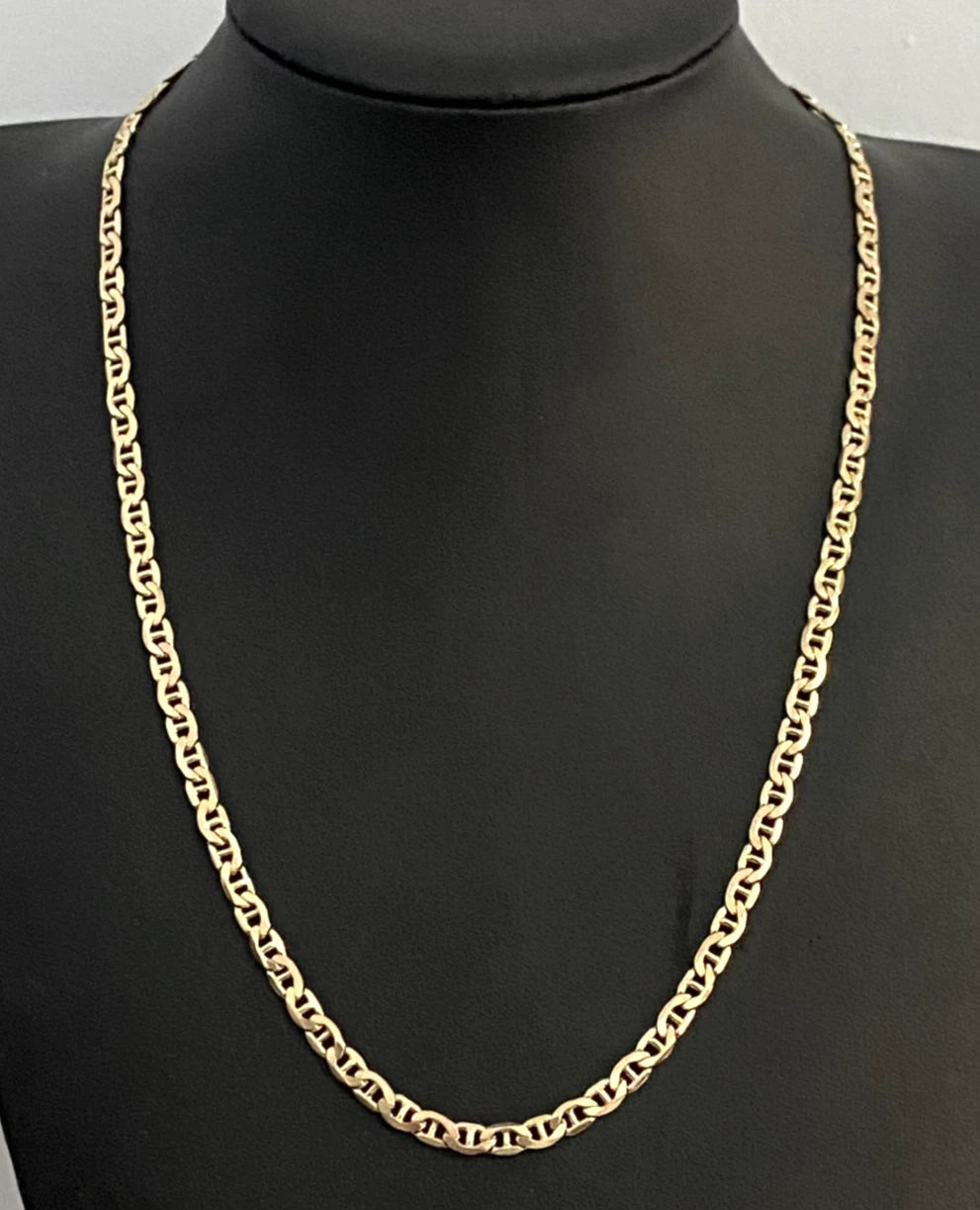 14K Yellow Gold Anchor Link Chain Necklace 57.0cm Long