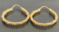 9CT Yellow Gold Twisted Rope Textured Hoop Earrings