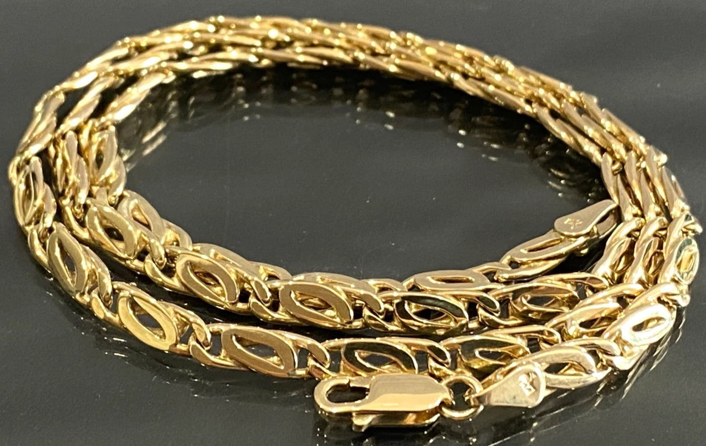 9K Yellow Gold Birdseye Link Chain Necklace - 51.0cm Long