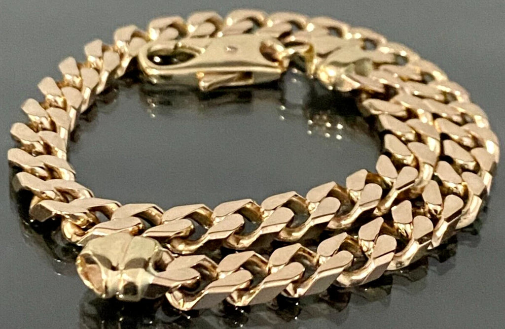 9K Rose Gold Curb Link Bracelet 23.50cm Long