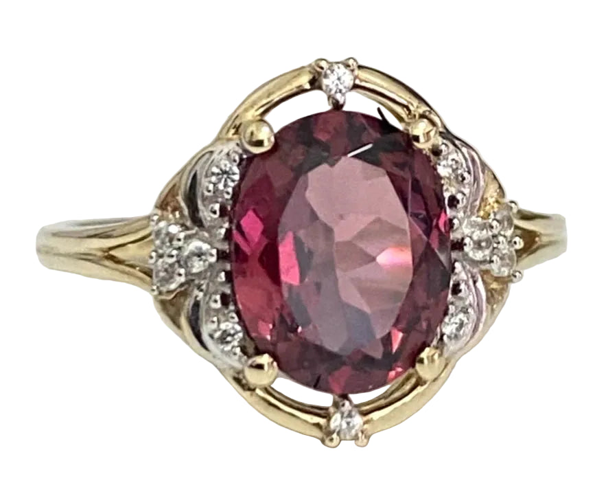 9K Yellow Gold with 1.94CT Garnet Ring Size L (US 5.75)