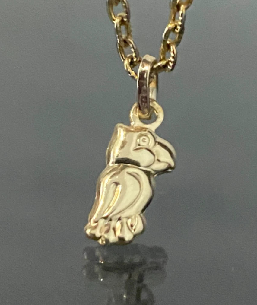 9K Yellow Gold Parrot Charm / Pendant