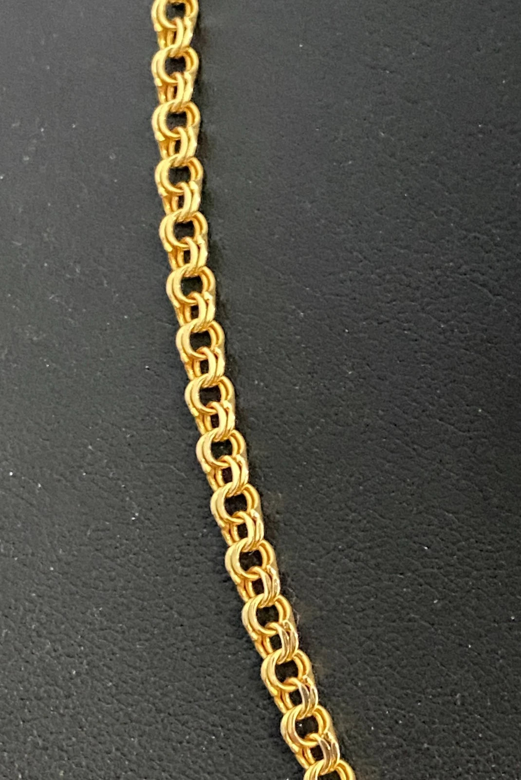Vintage 12K Yellow Gold Chino Link Chain Necklace 46cm Long
