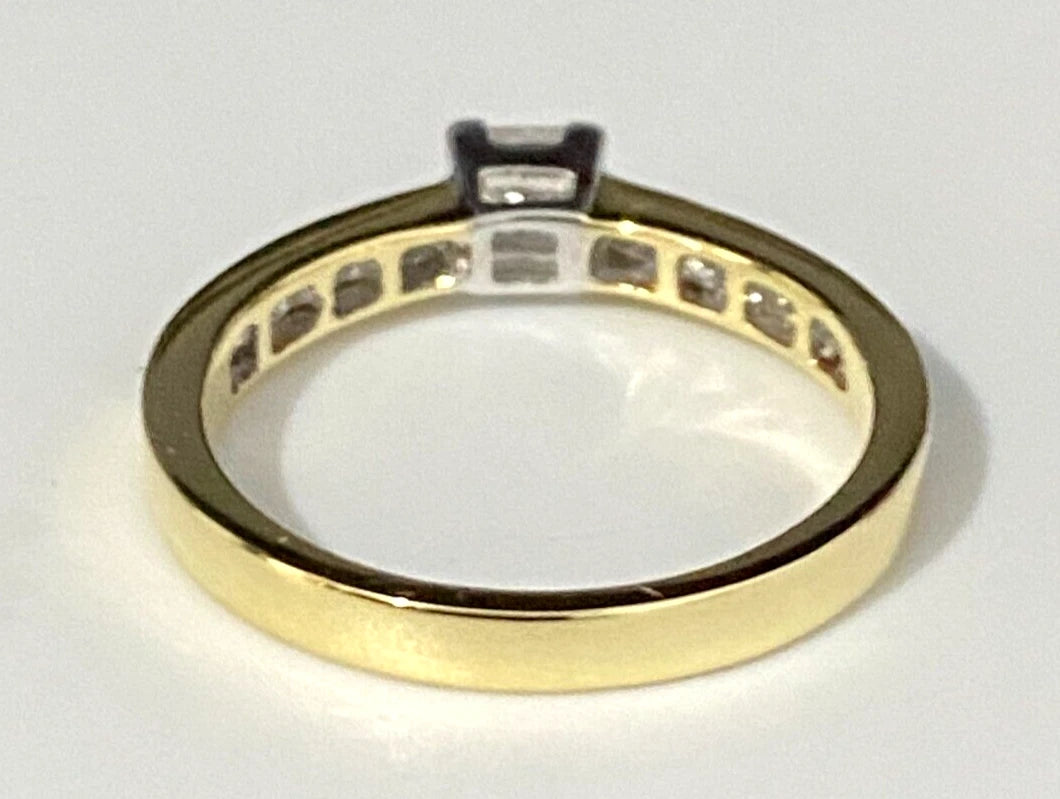 18K Yellow Gold & 0.75CT Diamond Engagement Ring Size M 1/2 - 6 1/4