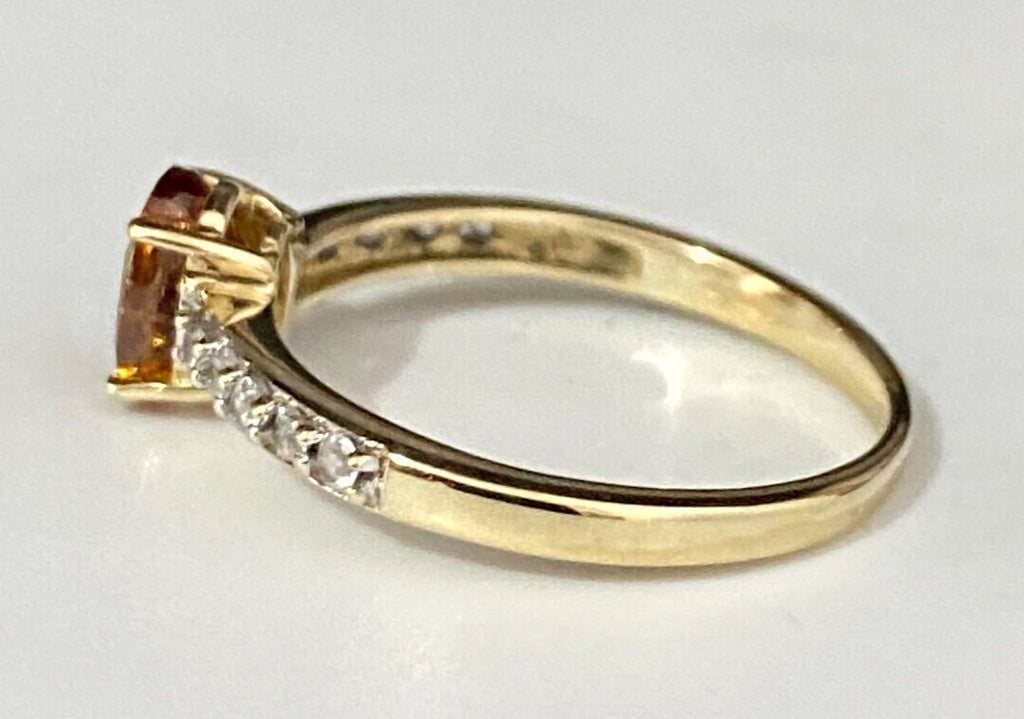 9K Yellow Gold & 1.47CT Natural Zircon Ring Size N 1/2 - 6 3/4