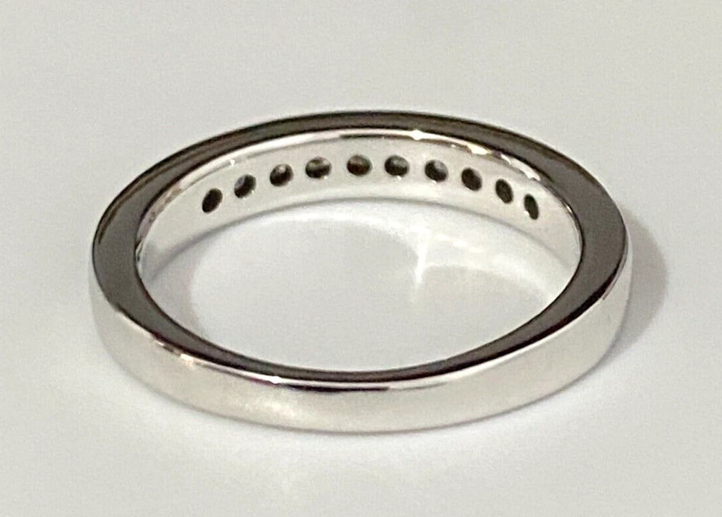 14K White Gold & 0.50CT Diamond Eternity Channel Set Ring Size L 1/2 - 5 7/8