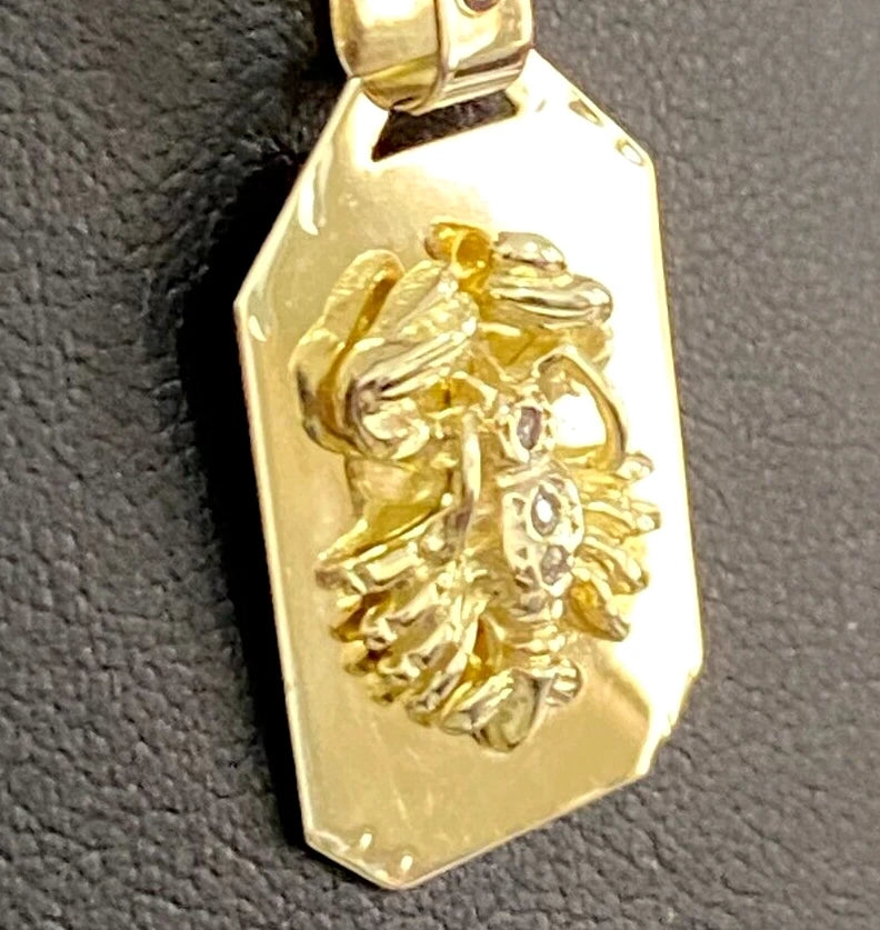 14K Yellow Gold Scorpio Zodiac Sign Pendant