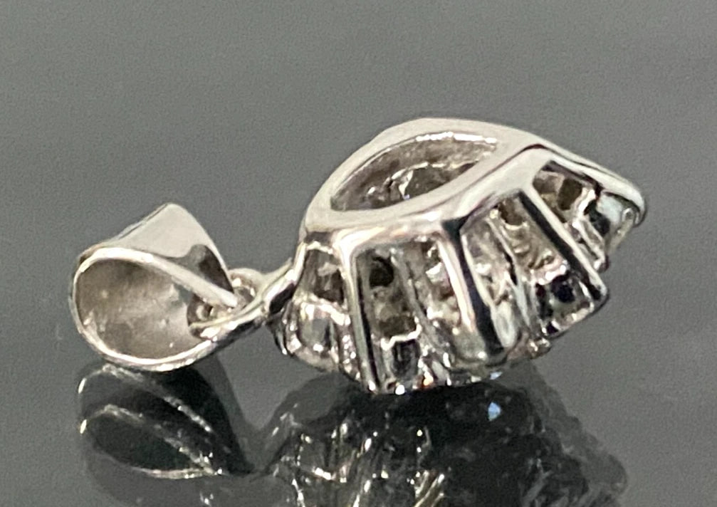18K White Gold W/ 0.60CT Brilliant Diamond Pendant