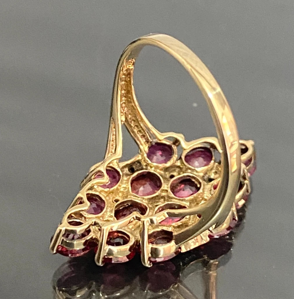 9ct Yellow Gold with 3.50CT Ruby & Diamond Statement Ring Size N (US 6.75)