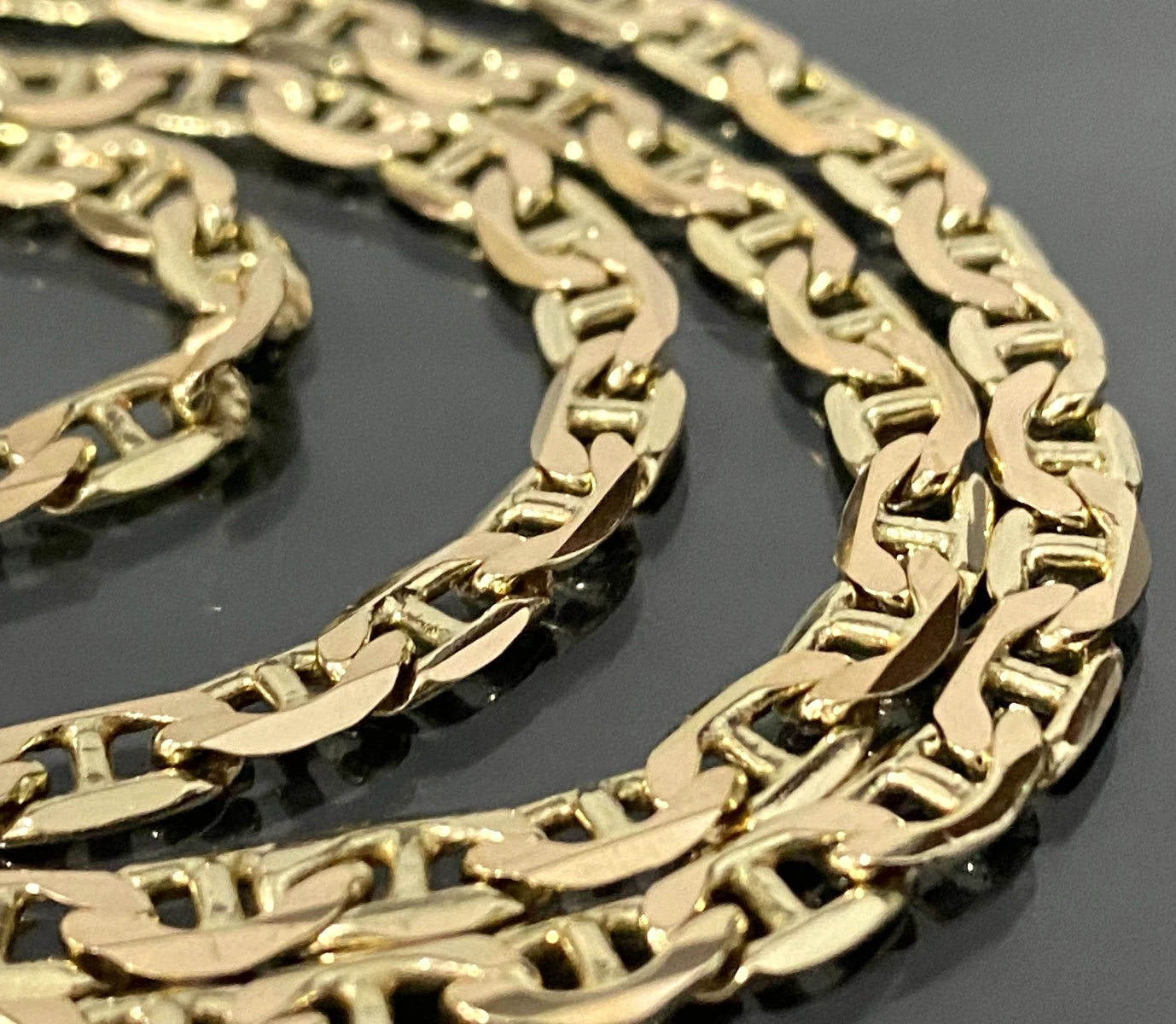 14K Yellow Gold Anchor Link Chain Necklace 57.0cm Long