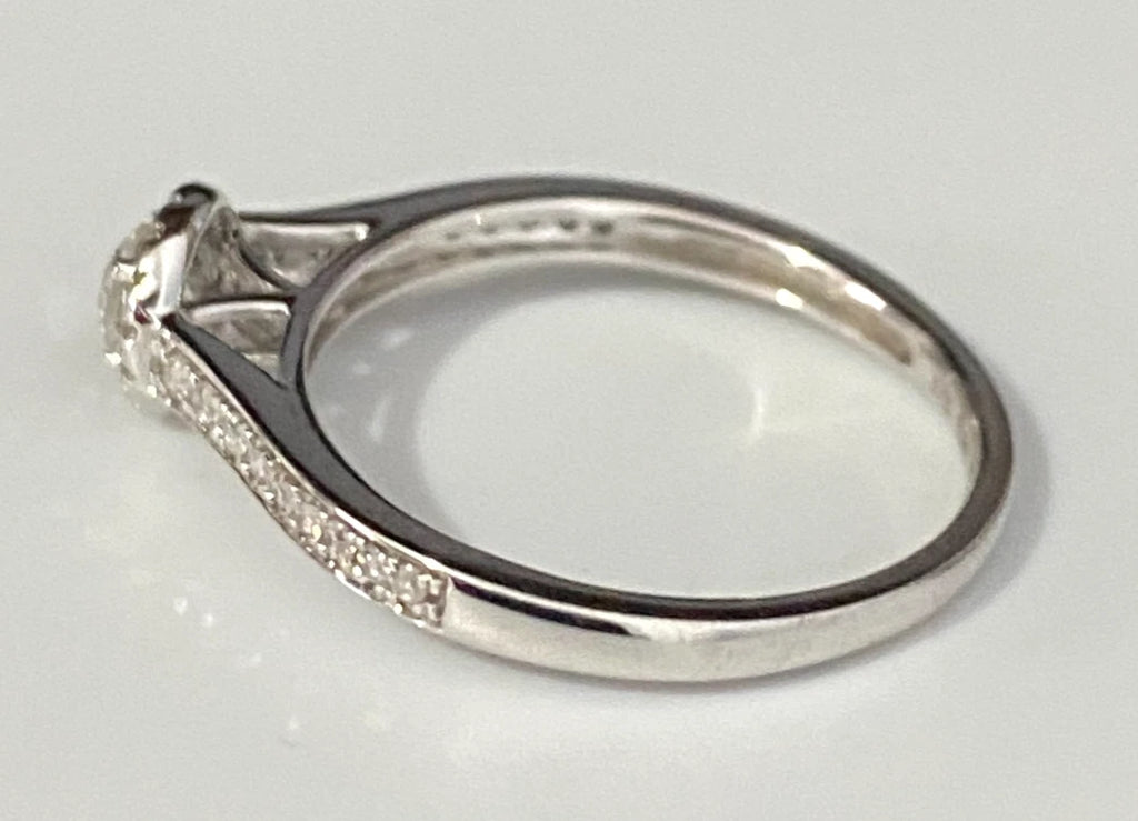 9K White Gold & 0.33CT Diamond Engagement Ring Size L 1/2 - 6