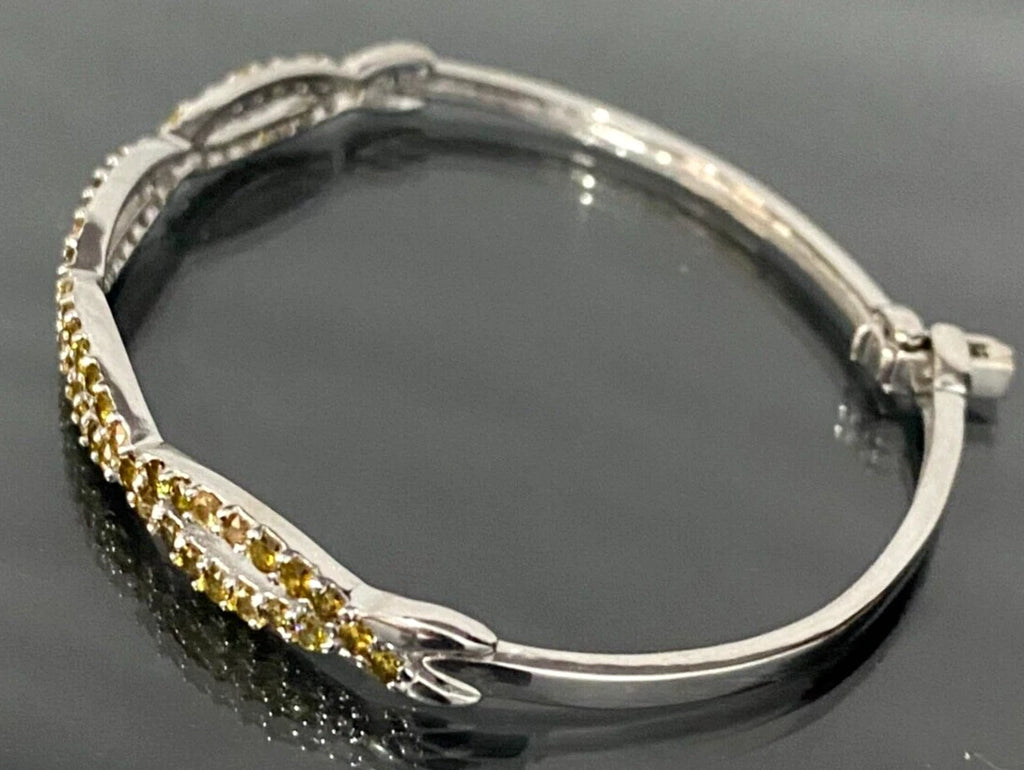 9K White Gold & 2.14CT Sphene Pave Set Bangle