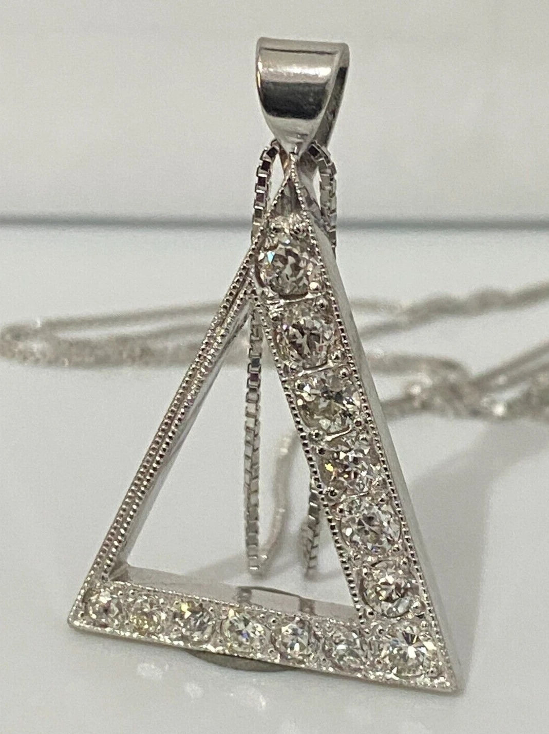 18K White Gold & 1.87CT Diamond Pendant