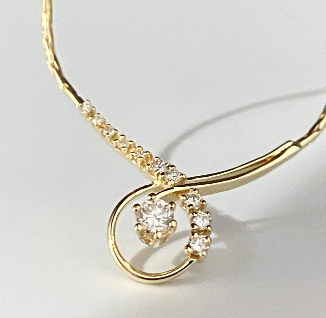 14K Yellow Gold & 0.50CT Diamond Necklace 41cm Long