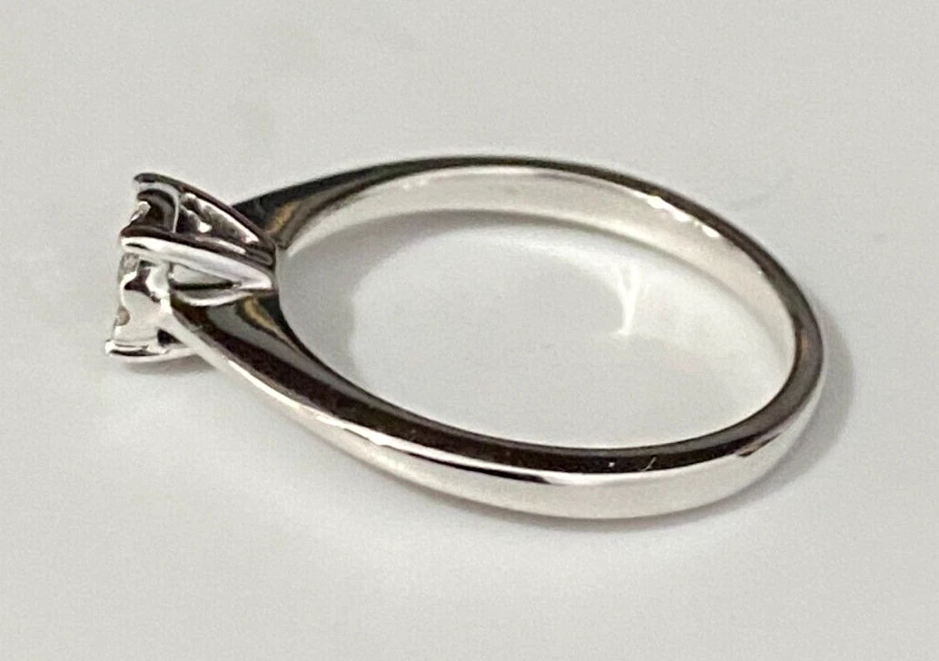 9K White Gold & 0.15CT Diamond Engagement Ring Size K 1/2 - 5 3/8