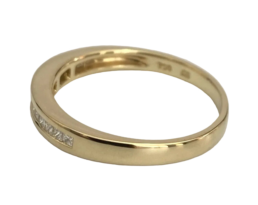 18K Yellow Gold 0.50CT Diamond Eternity Wedding Band Ring Size N 1/2 (US 7)
