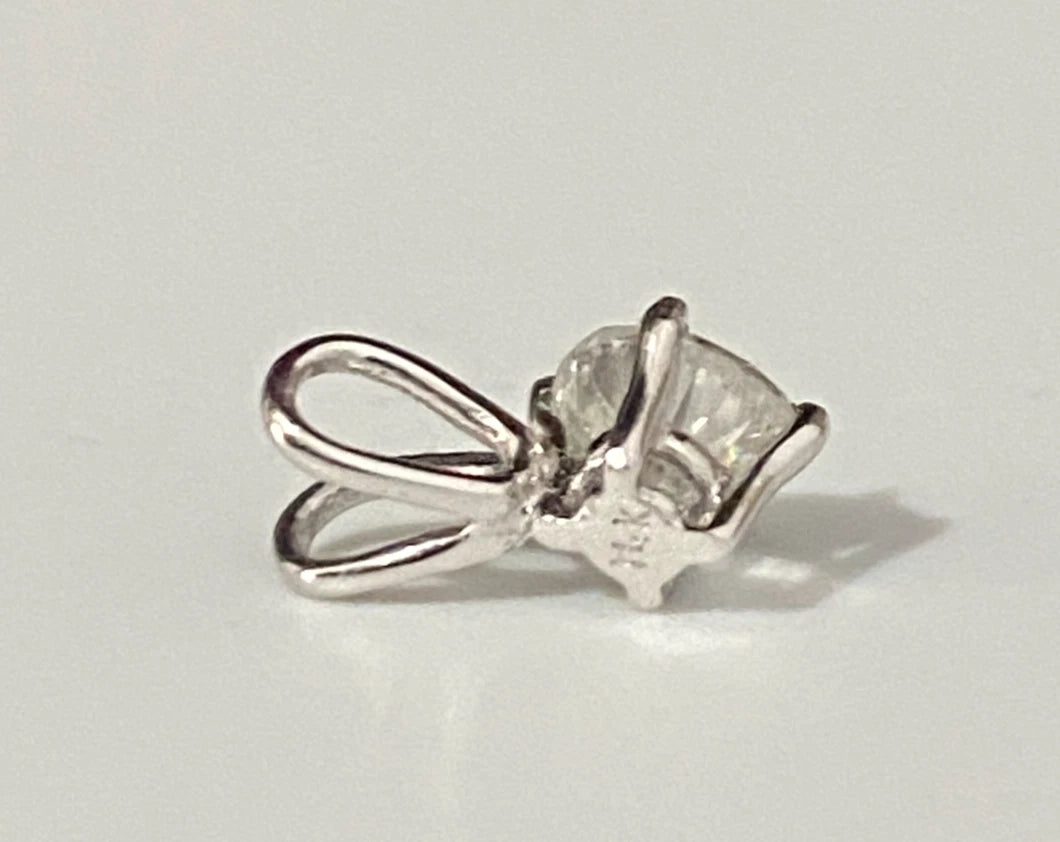 14K White Gold & 0.35CT Diamond Single Stone Pendant