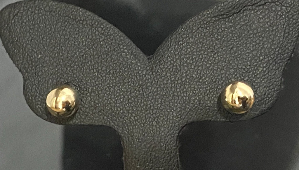 9K Yellow Gold Ball Stud Earrings