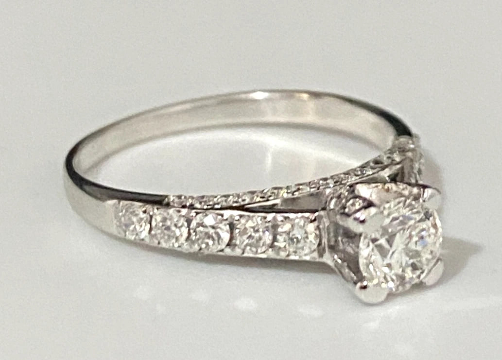 10K White Gold and 0.75CT Diamond Engagement Ring Size L - 5 1/2