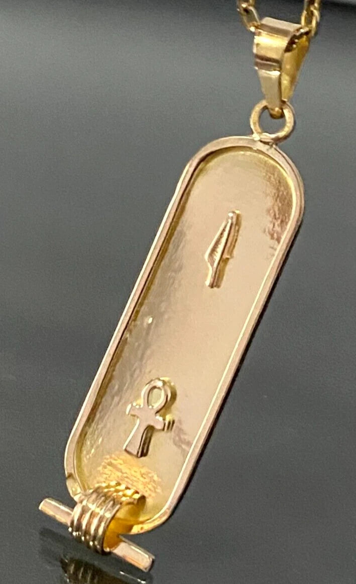 18K Yellow Gold Egyptian Hieroglyphics Pendant