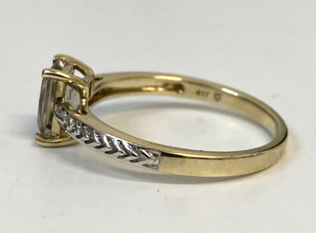 10CT Yellow Gold & Diaspore Single Stone Ring Size P - 7 3/4