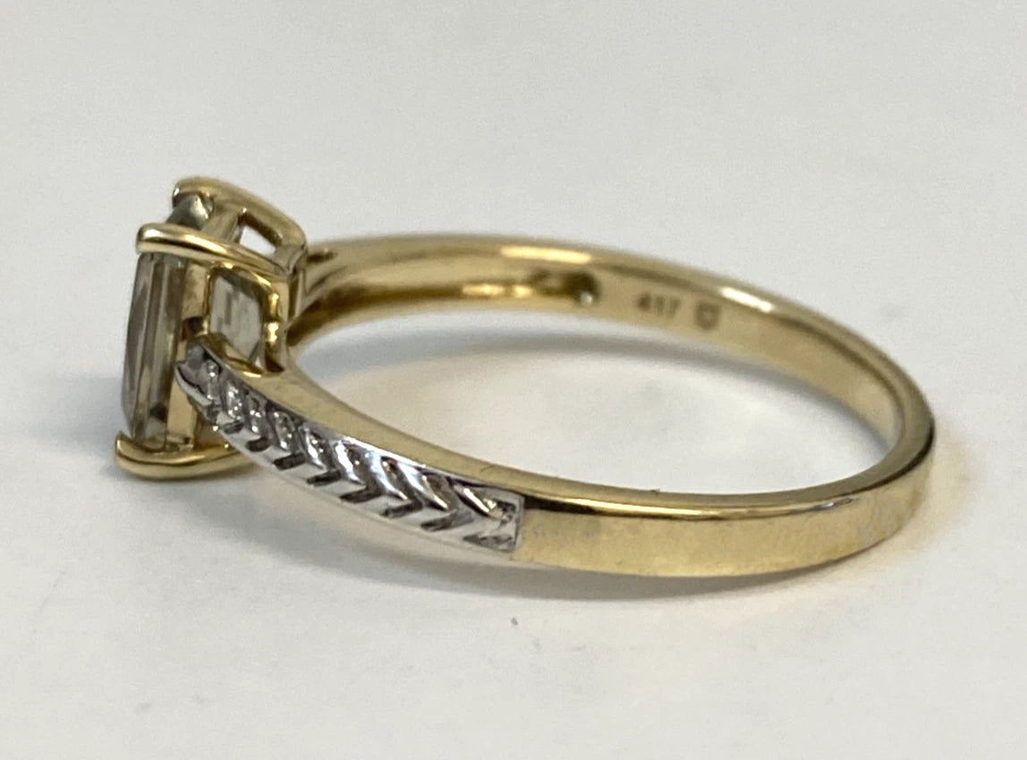 10CT Yellow Gold & Diaspore Single Stone Ring Size P - 7 3/4