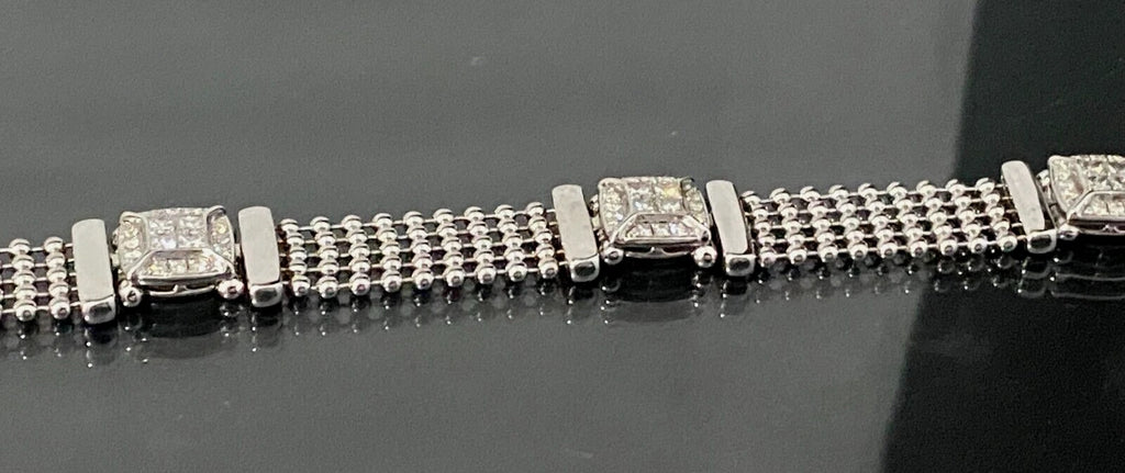 18K White Gold & 1.0CT Diamond Bracelet 20cm Long