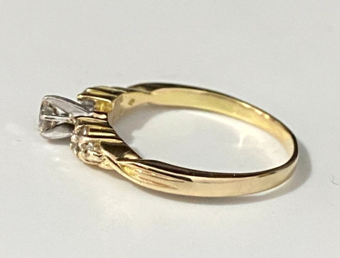 14K Yellow Gold & 0.30CT Diamond Engagement Ring Size P 1/2 - 7 3/4