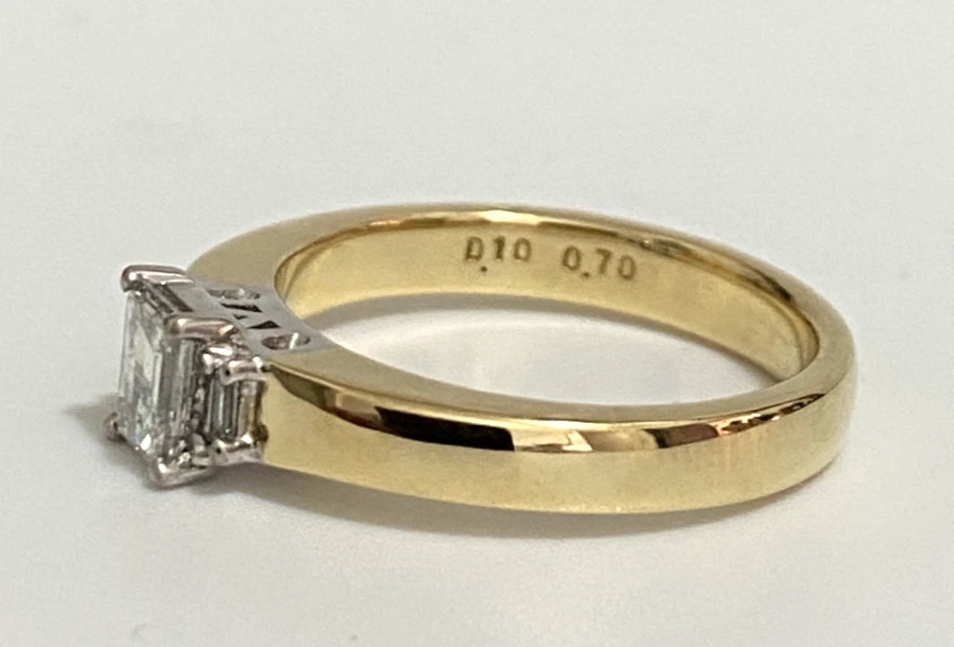 18K Yellow Gold & Diamond Solitaire Engagement Ring - Size T (US 9.75)