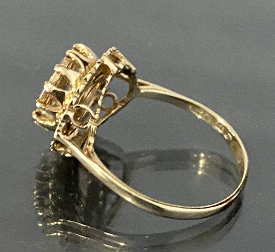Vintage 9K Yellow Gold "M" Initial Monogram Ring Size O 1/2 - 7 1/2