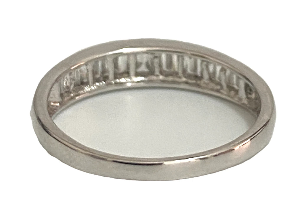 18K White Gold & 0.37CT Diamond Baguette Eternity Band Ring Size O (US 7.25)