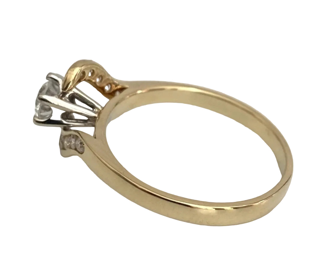 18ct Yellow Gold 0.45ct Diamond Solitaire Engagement Ring - Size N 1/2 (US 7)
