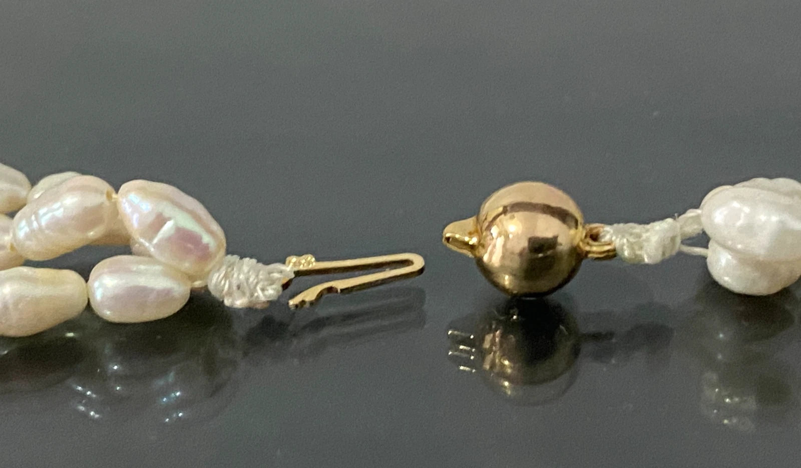 White Cultured Pearl Multi-Strand Necklace W/ 9K Yellow Gold Clasp 79cm Long