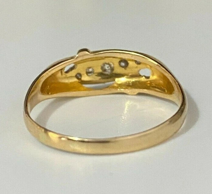 An early 18K Yellow Gold & Old cut Diamond Ring Size O 1/2 - 7 1/4