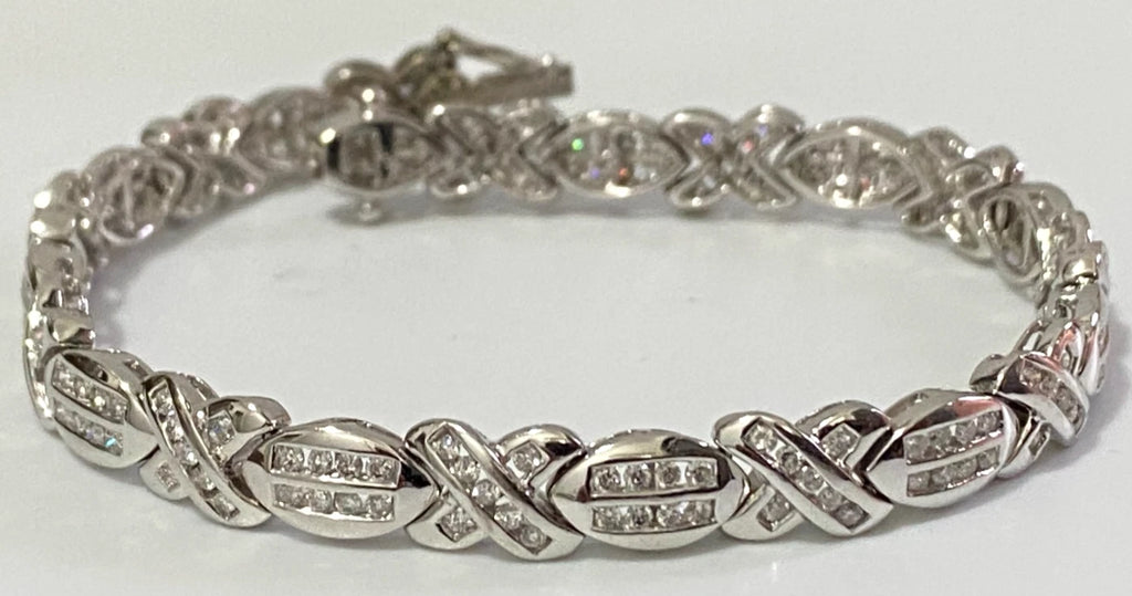 14K White Gold 1.50ct Diamond Channel-Set Bracelet