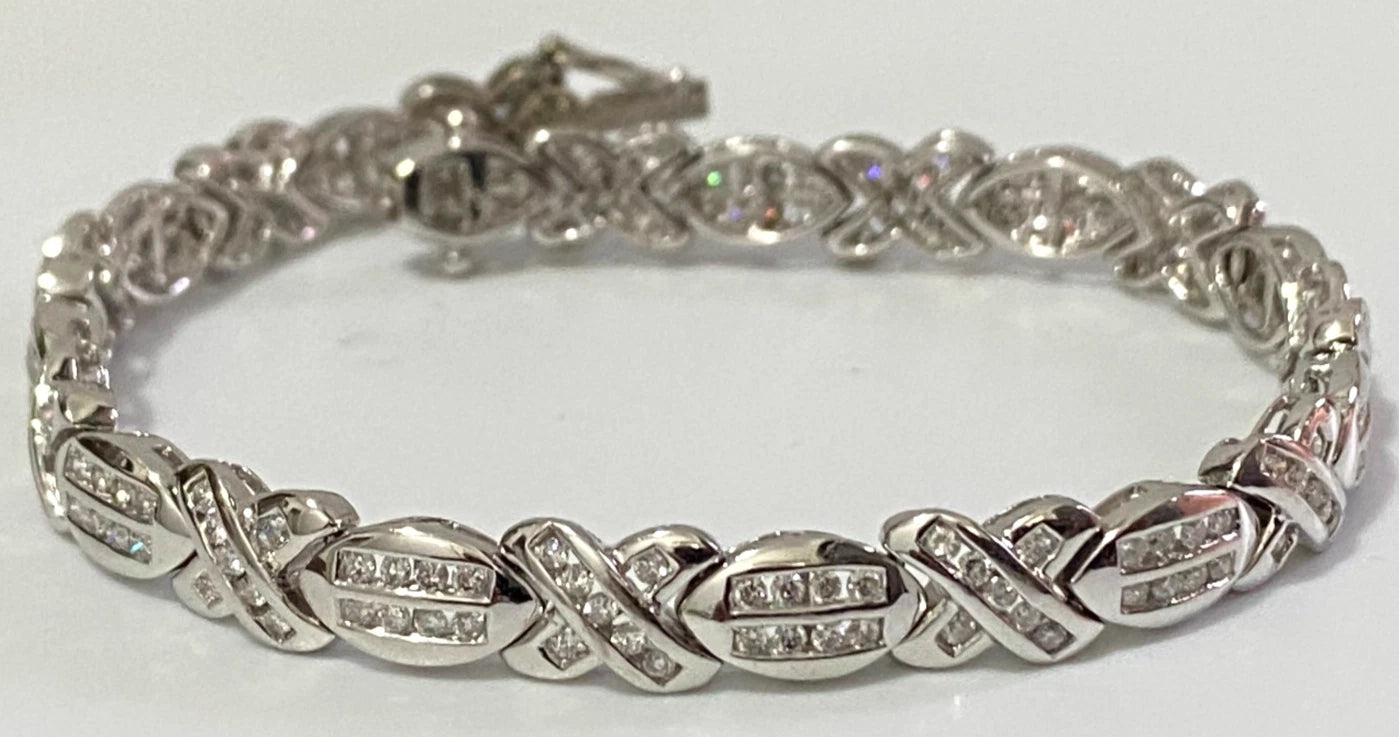 14K White Gold 1.50ct Diamond Channel-Set Bracelet