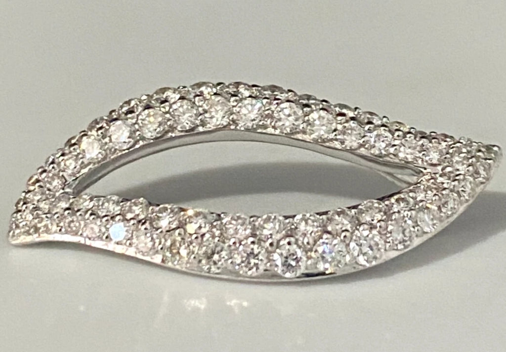 14K White Gold W/ 1.00CT Brilliant Diamond Drop Pendant
