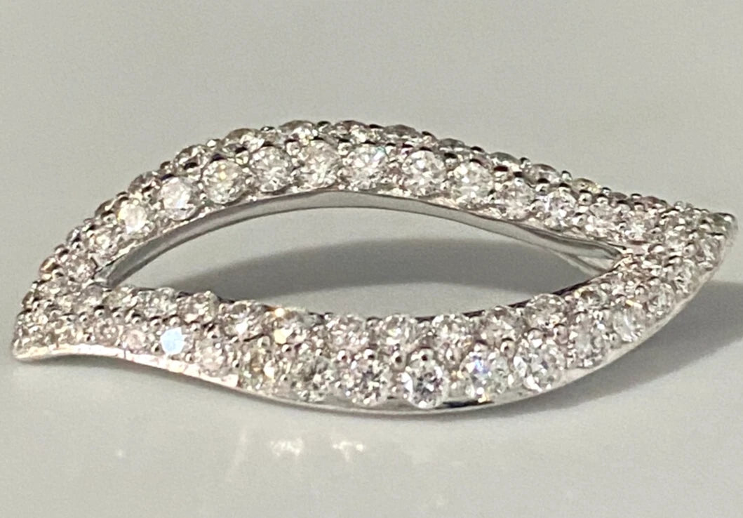 14K White Gold W/ 1.00CT Brilliant Diamond Drop Pendant
