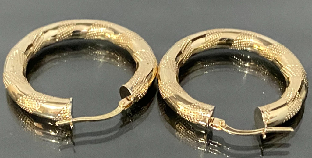 Italian 9K Yellow Gold Hoop Earrings 27.0mm