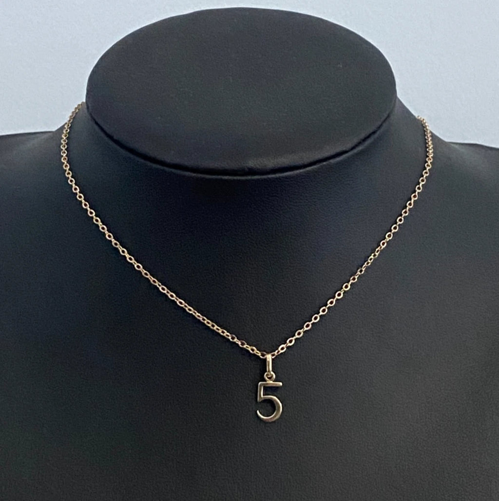 9K Yellow Gold Number 5 Charm / Pendant