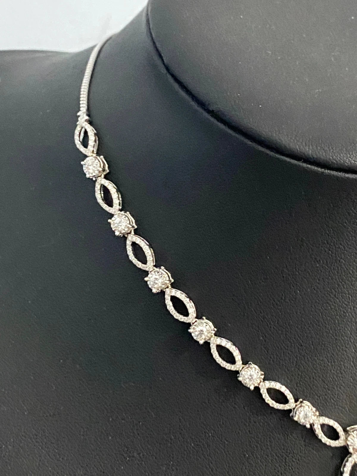 18K White Gold & 2.50CT Diamond Statement Drop Necklace